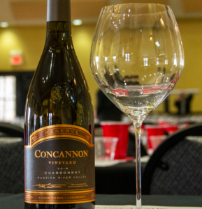 Concannon Chardonnay and wine glass pairing