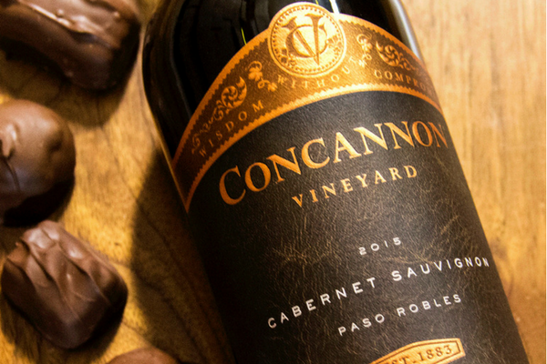 Semisweet chocolate and wine pairing of Concannon Vineyard Cabernet Sauvignon