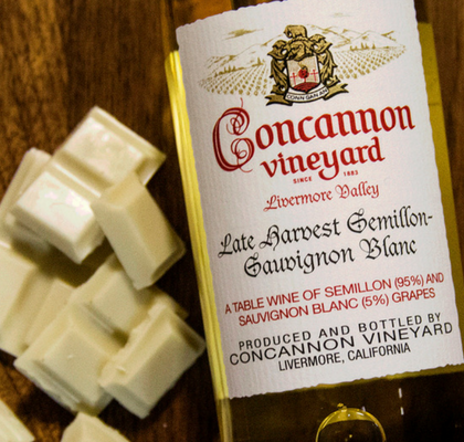 White chocolate and wine pairing with Concannon Vineyard Late Harvest Semillon